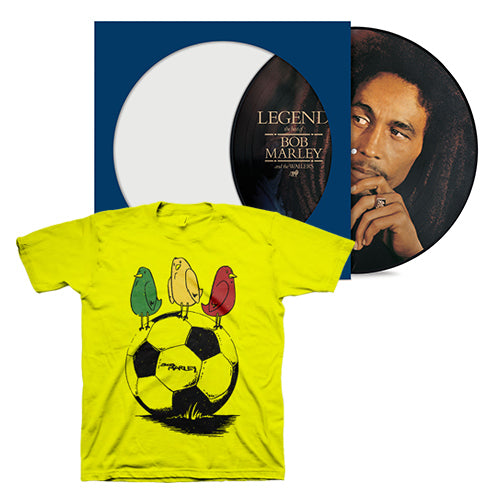 Legend Picture Disc Vinyl + Three Little Birds T-Shirt Yellow (D2C Exclusive) - Bob Marley - platenzaak.nl