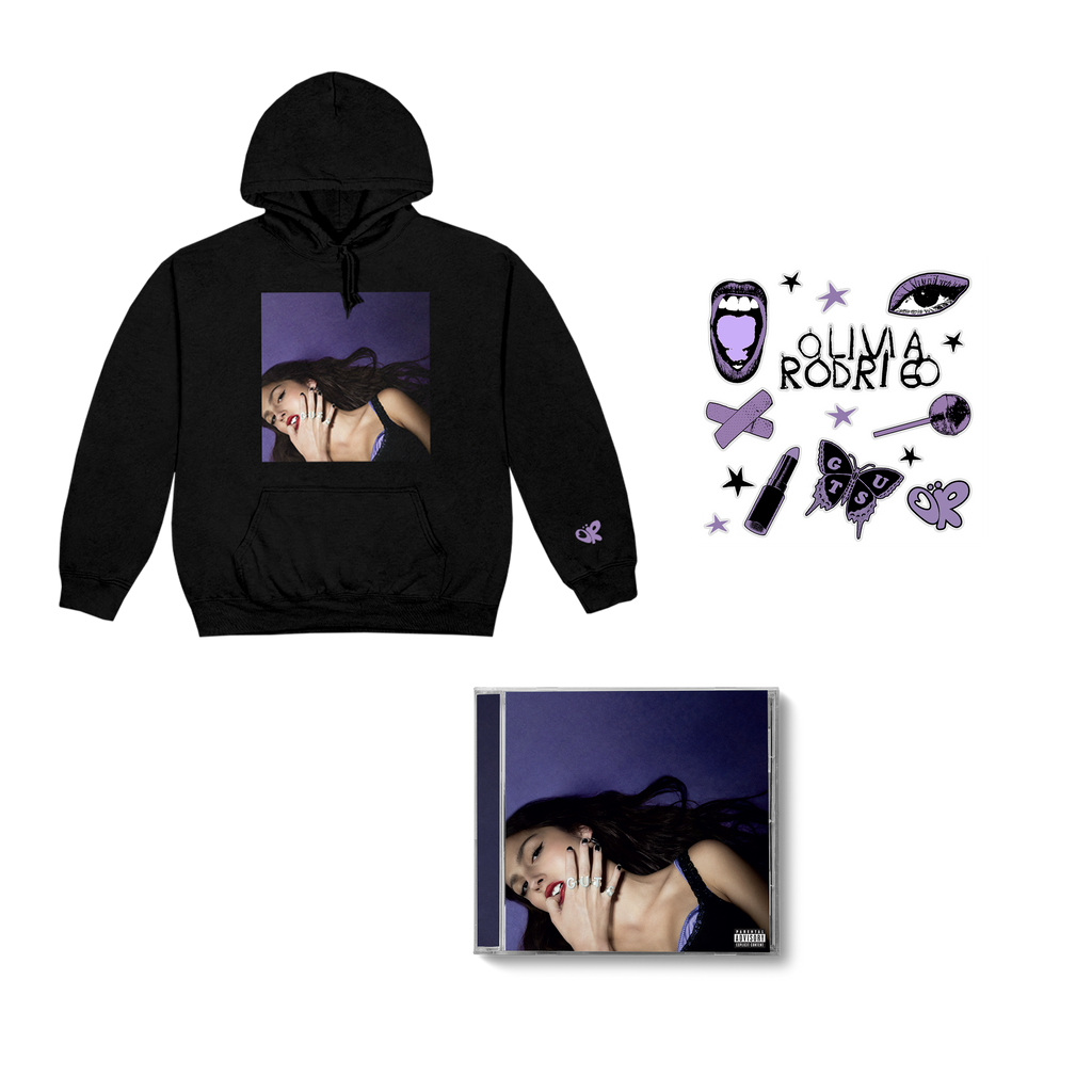 GUTS standard CD + hoodie + sticker sheet - Olivia Rodrigo - platenzaak.nl
