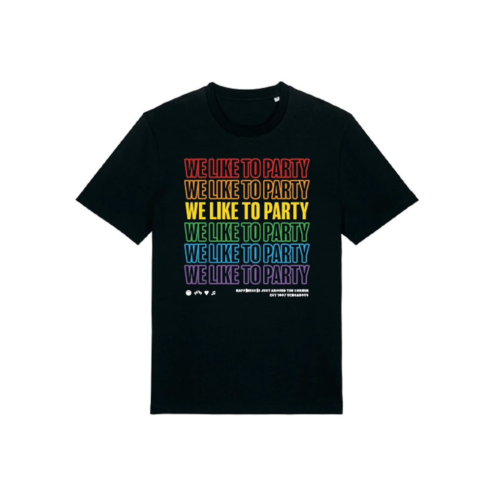 We Like To Party (Store Exclusive Rainbow Black T-Shirt) - Vengaboys - platenzaak.nl