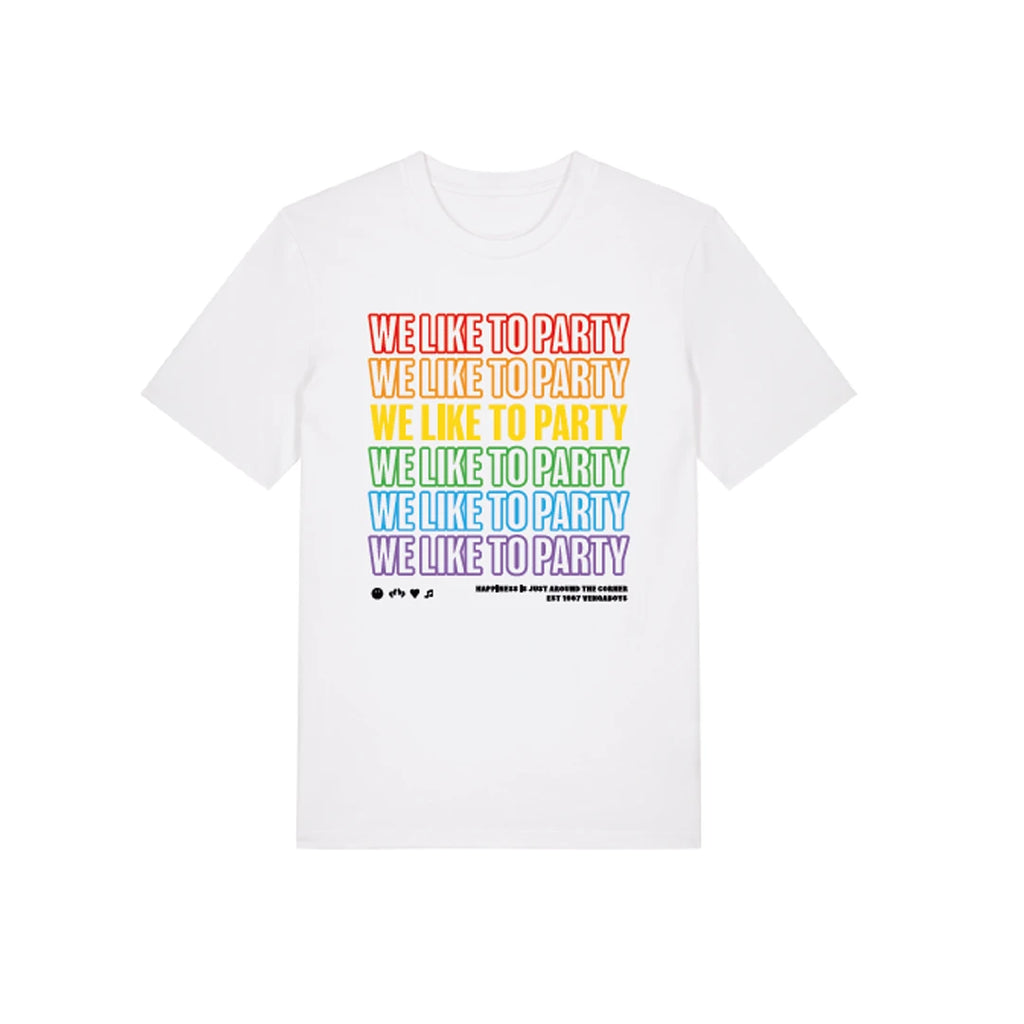 We Like To Party (Store Exclusive Rainbow White T-Shirt) - Vengaboys - platenzaak.nl