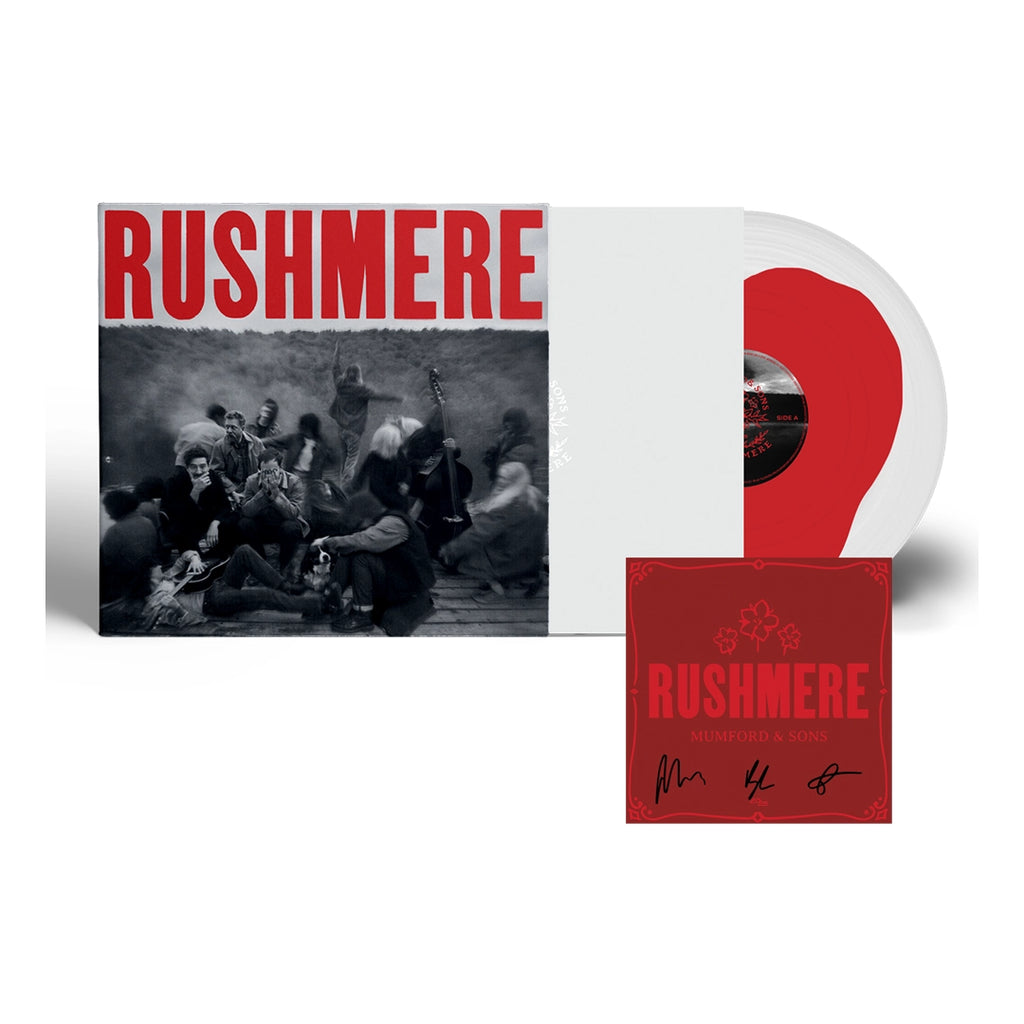 RUSHMERE: Monochrome Red on Clear Vinyl LP + Signed Art Card - Mumford & Sons - platenzaak.nl