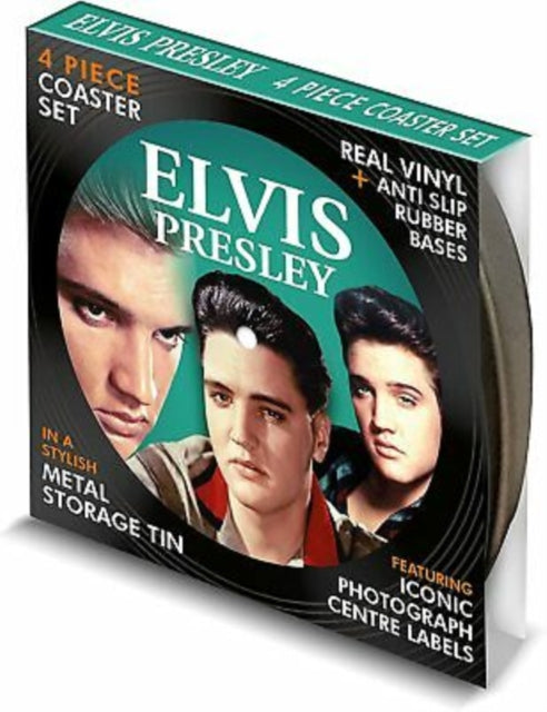 4 Piece Vinyl Coaster Set (Merchandise) - Elvis Presley - platenzaak.nl